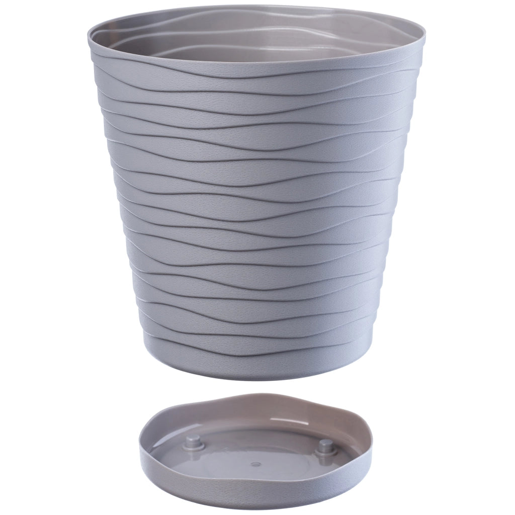 Vaso da fiori KADAX da 19 cm con coperchio e supporto, supporto per fiori in plastica