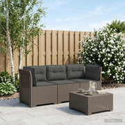 Divano da esterno-Divano da Giardino 3 posti con cuscini in look rattan PP 551785
