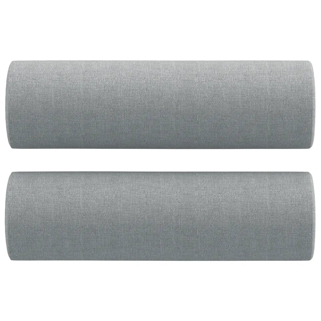 Set Divani 3 pz con Cuscini Grigio Chiaro in Tessuto