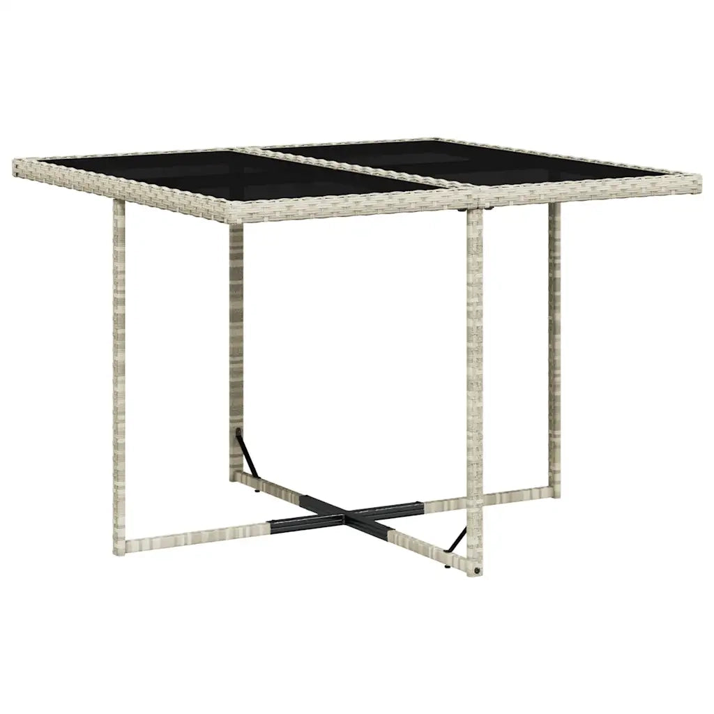 Set Pranzo da Giardino 9pz con Cuscini Grigio Chiaro Polyrattan 3278086