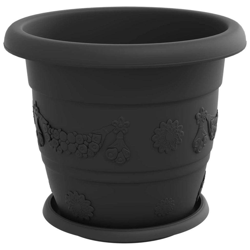 Vasi per Piante 6 pcs Nero Ø 30 x 25 cm Plastica 3403277
