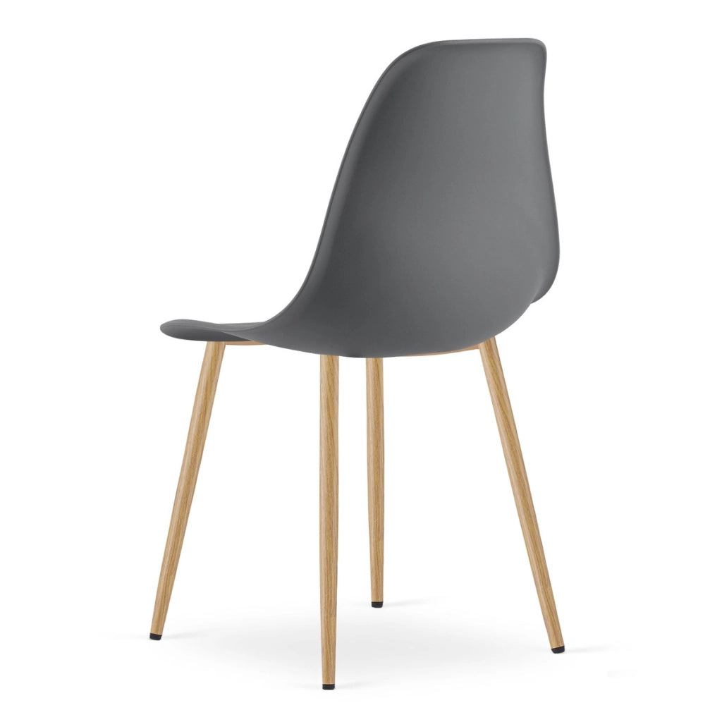 Set di 2 sedie WAT scandinave grigio scuro e legno