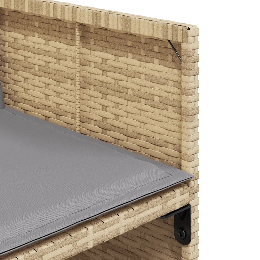 Set Pranzo da Giardino 9 pz con Cuscini Beige Misto Polyrattan 3211140
