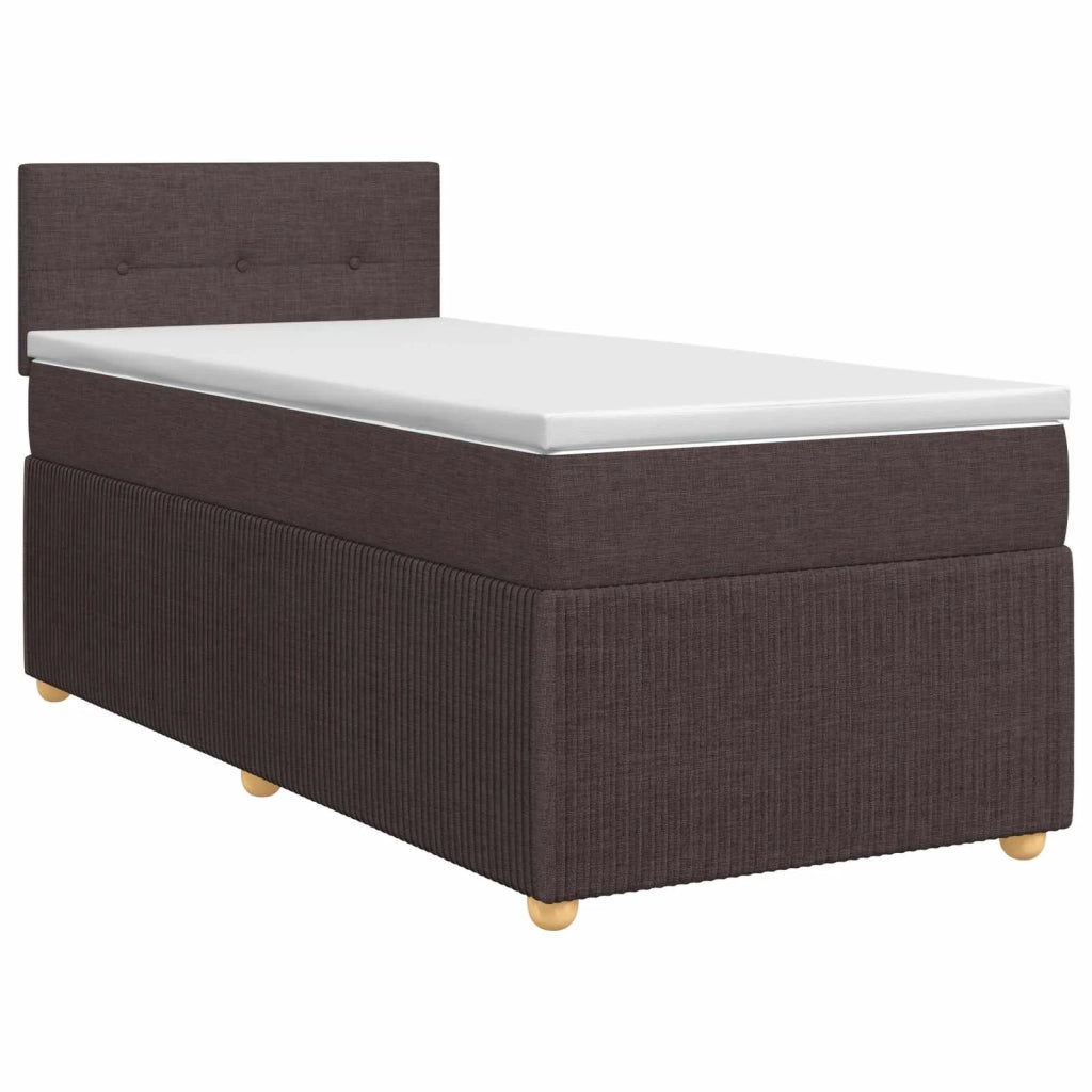 Letto box spring con materasso Marrone Scuro 90 x 190 cm 3451359