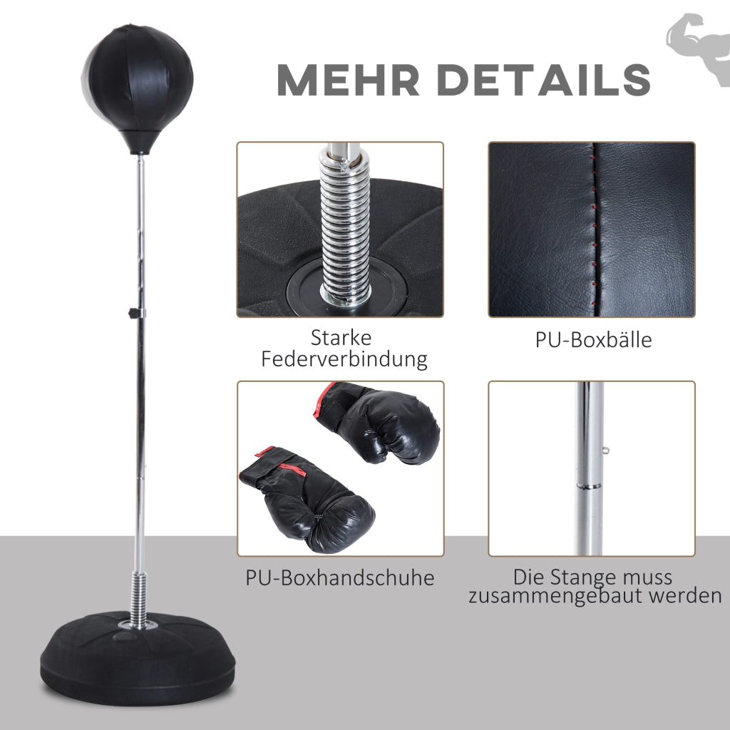 Set da boxe per bambini con punching ball ¨C zephmum ¨C 126-144cm, nero