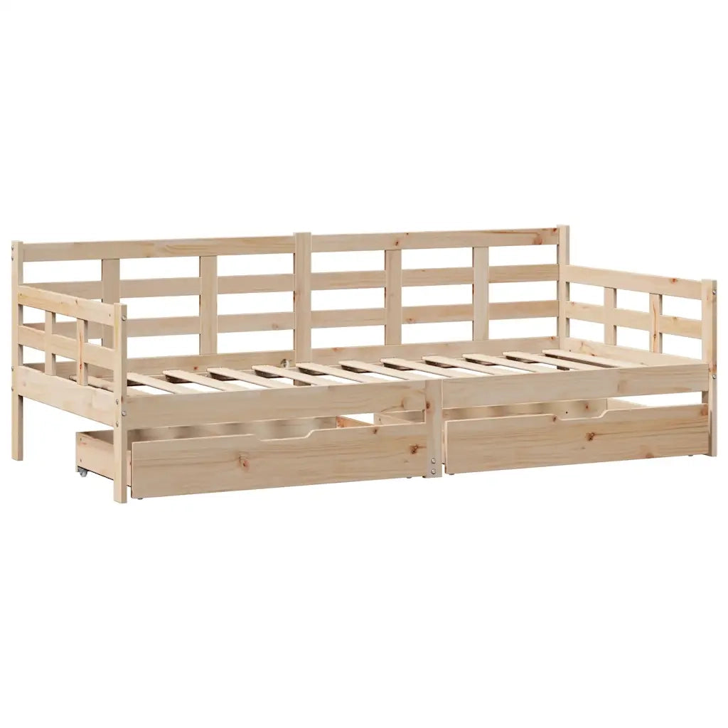 Dormeuse con Cassetti 90x190 cm in Legno Massello Pino