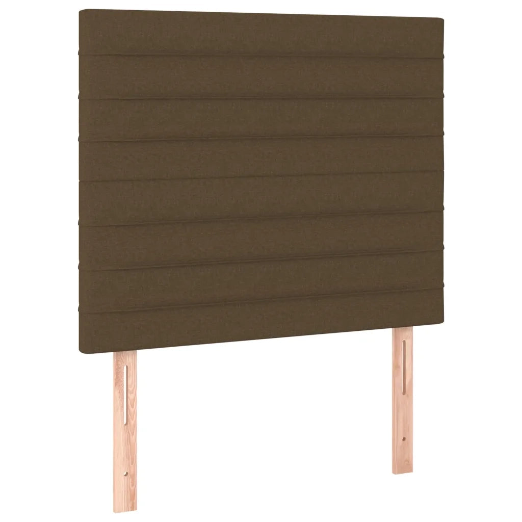 Letto a Molle Materasso e LED Marrone Scuro 80x200cm in Tessuto