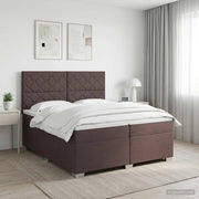 Letto box spring con materasso Marrone Scuro 200 x 200 cm 3453496