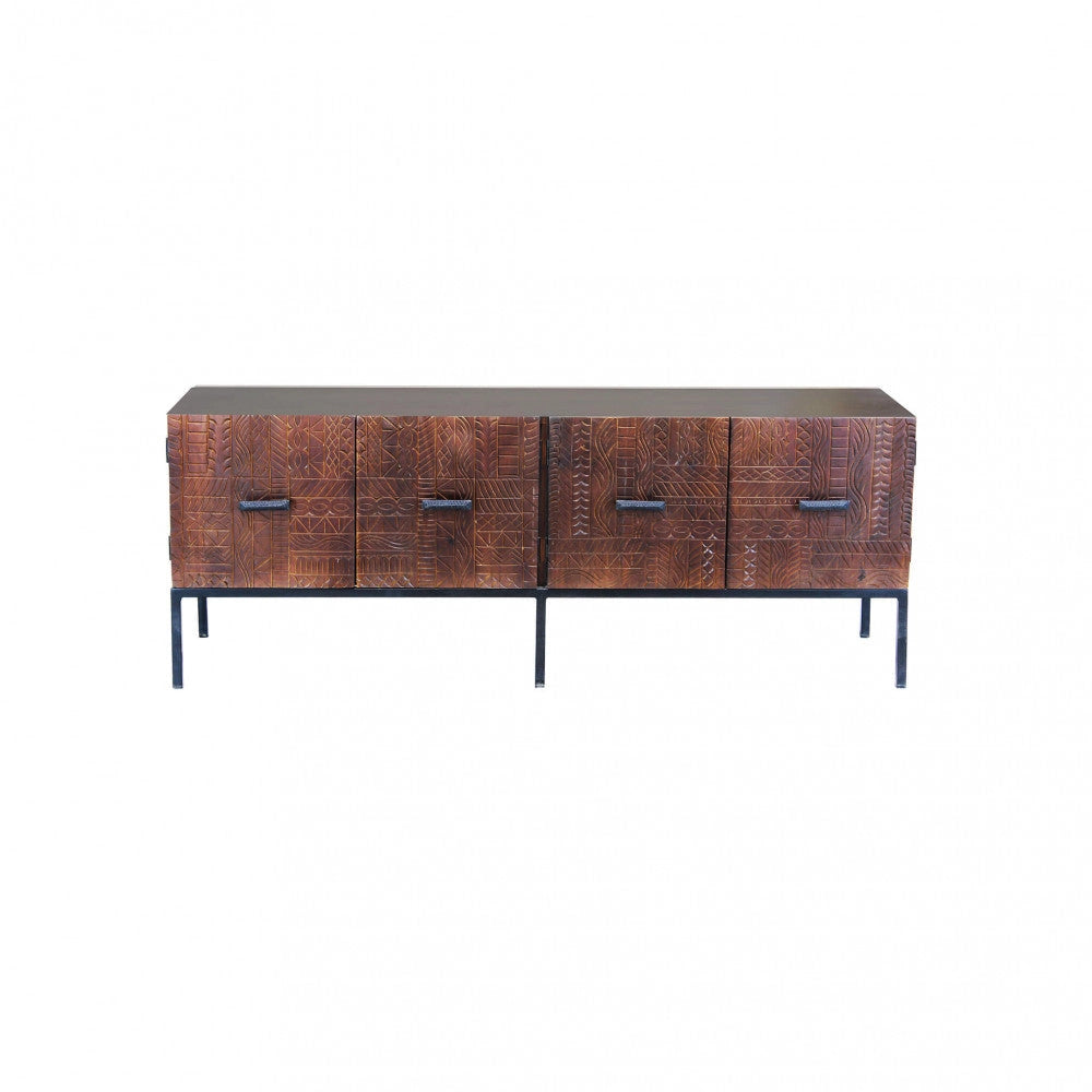 Mobile TV Dominick 150x40x55 h cm in Legno Marrone