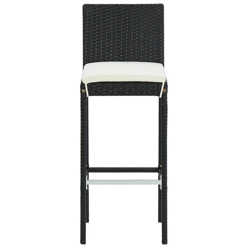 Set da Bar da Giardino 9 pz con Cuscini Nero 3068008