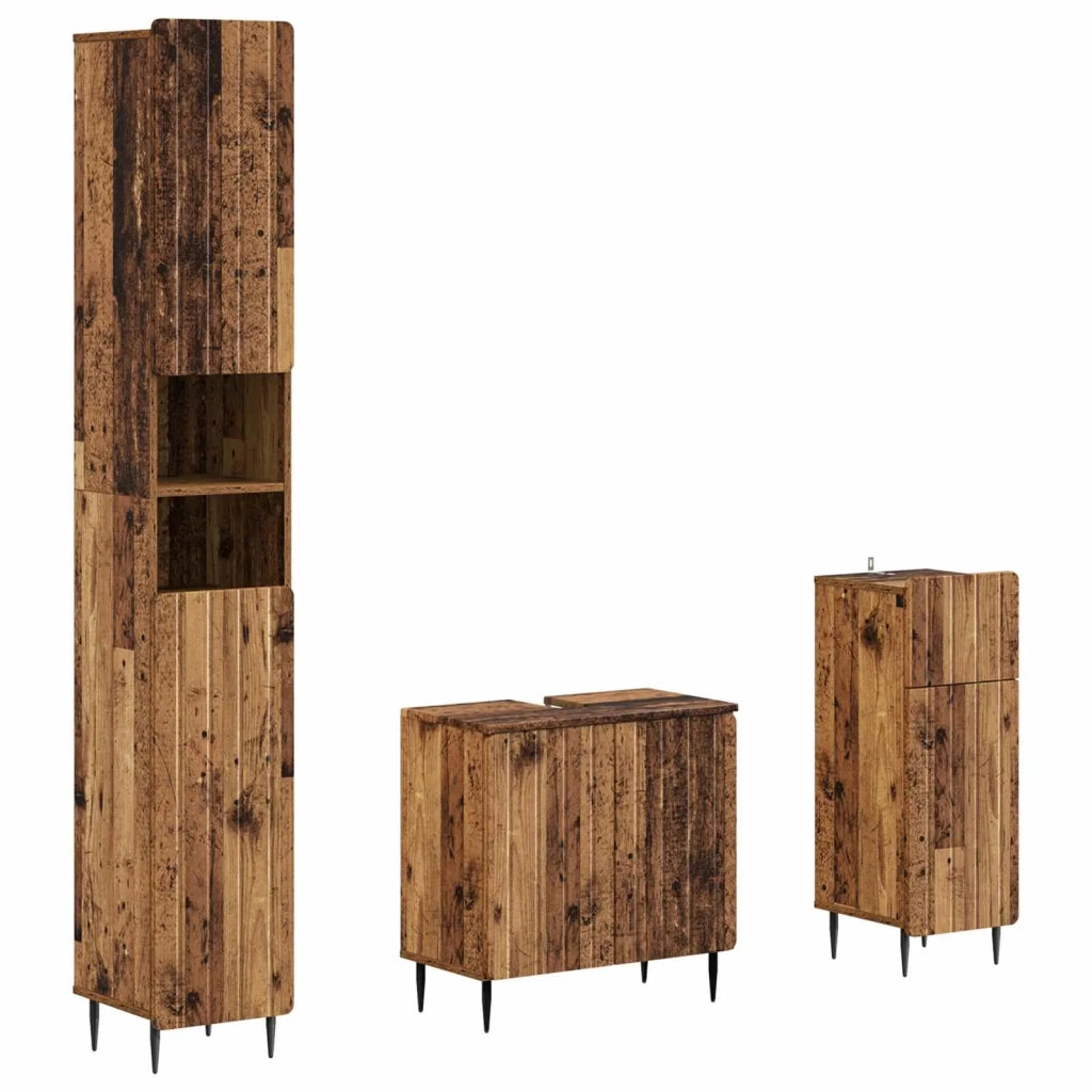 Set di armadietti da bagno in 3 pezzi ZWOLLE 3417844