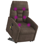 Poltrona Alzapersona Reclinante Massaggiante Marrone Microfibra 3303093