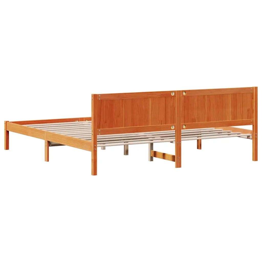 Struttura del letto Marrone 200 x 200 cm Legno massello di pino