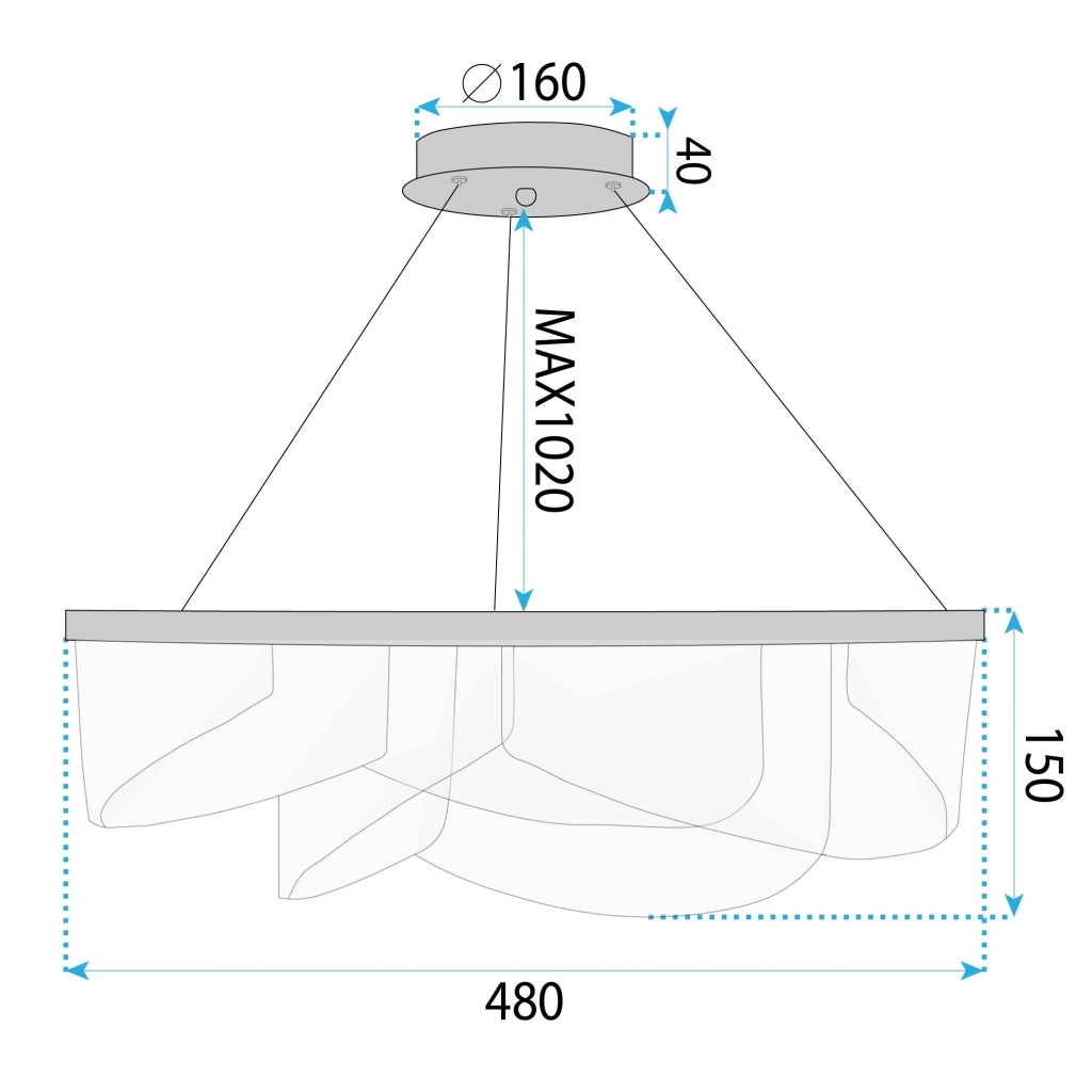 Lampada Da Soffitto Led G138-cp 50cm Gold