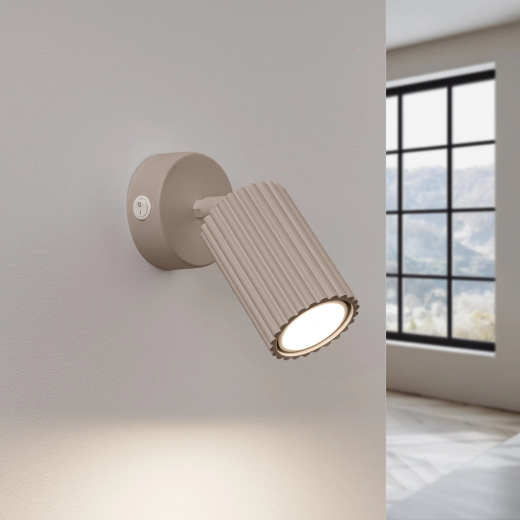 Lampada da parete KARBON taupe con interruttore