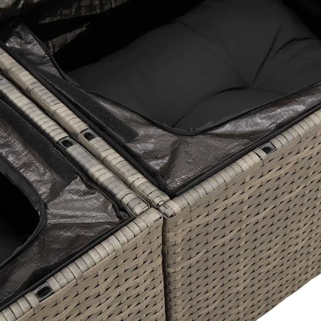 Set Divano da Giardino 5 pz con Cuscini Grigio in Polyrattan 3326721