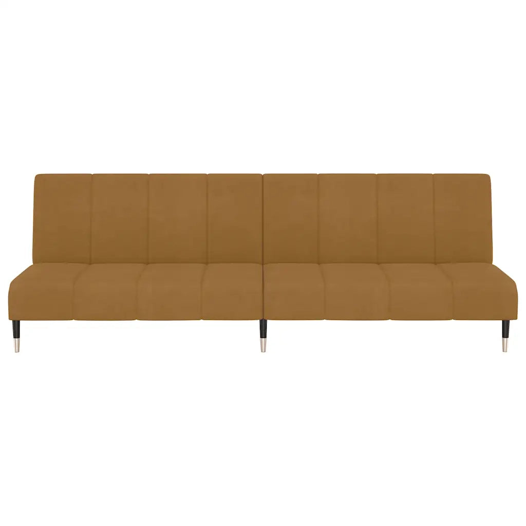 Divano Letto a 2 Posti-Sofa Letto 2 Posti-Daybed Marrone in Velluto 634036