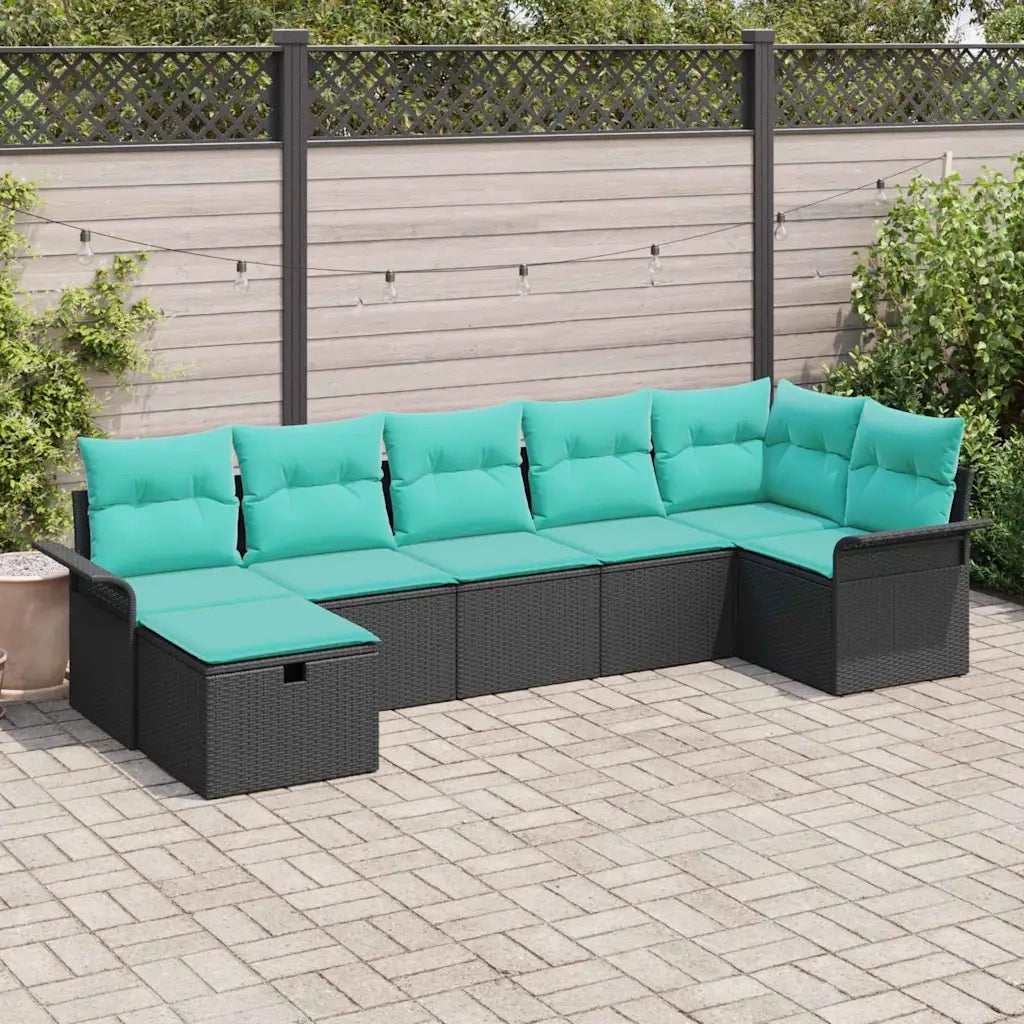 Set Divano da Giardino con cuscino 7 pcs Poly Rattan 3360237