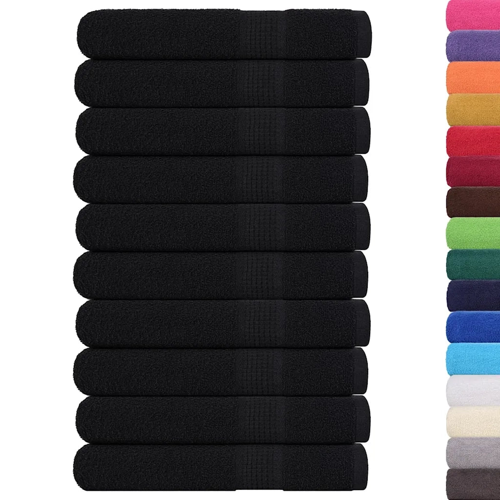 Asciugamani FROGN 10 pz Nero 100x200 cm 360 g/m² 136964