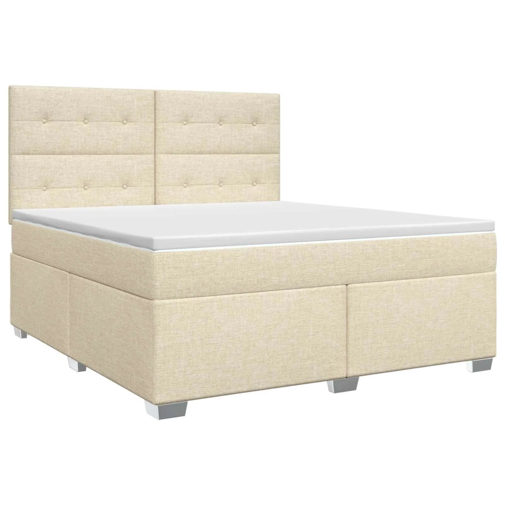 Letto box spring con materasso Crema 140 x 190 cm Tessuto 3453407