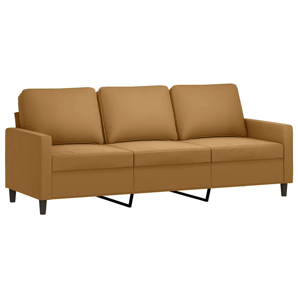 Set di Divani 3 pz con Cuscini Marrone in Velluto 3201533