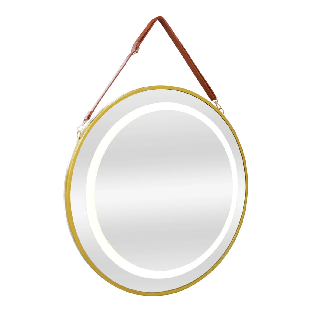 Specchio LED da Parete Picerno Ø60 cm Cornice Dorata pro.tec