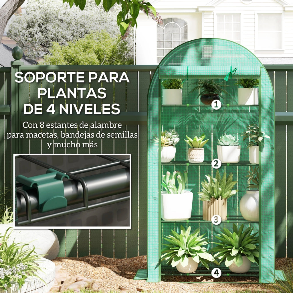Serra da Giardino con 4 Ripiani ¨C Minimal ¨C 105x45x160 cm Verde