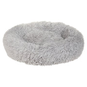 Cuccia per cani pelliccia sintetica grigio chiaro 60 cm cuscino per gatto letto animali rotondo