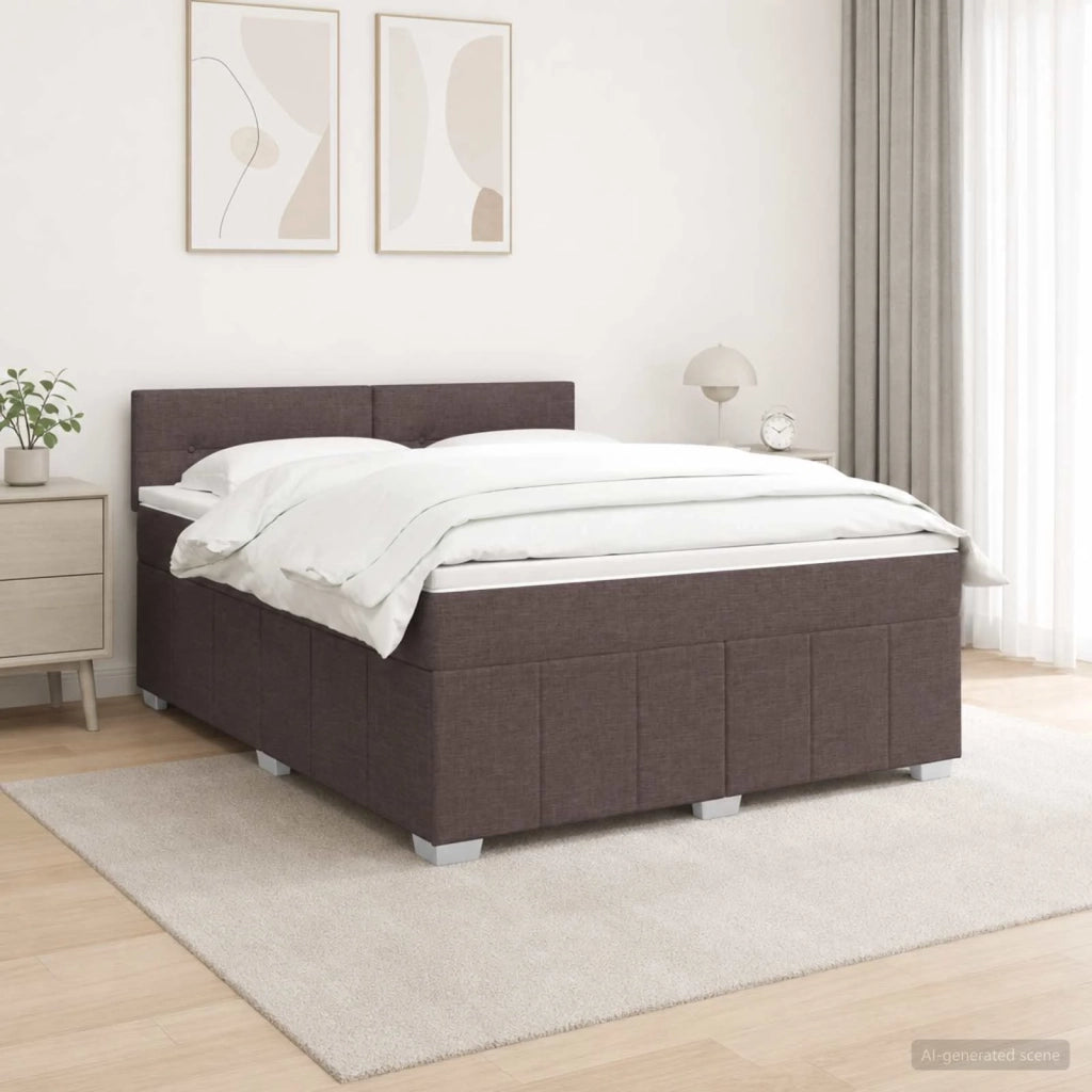 Letto box spring con materasso Marrone Scuro 140 x 200 cm 3452694
