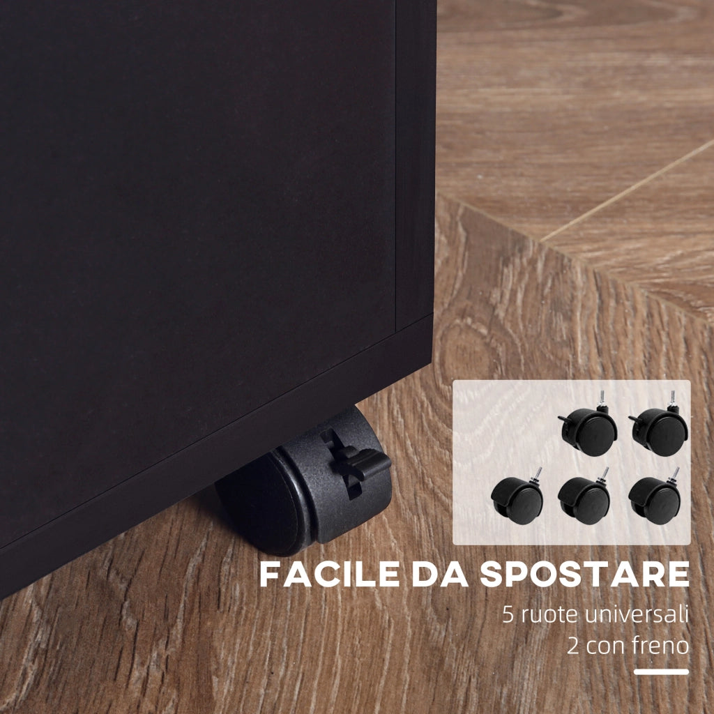 Armadio per Ufficio con Ruote ¨C Minimal ¨C Legno Nero 100x40x71