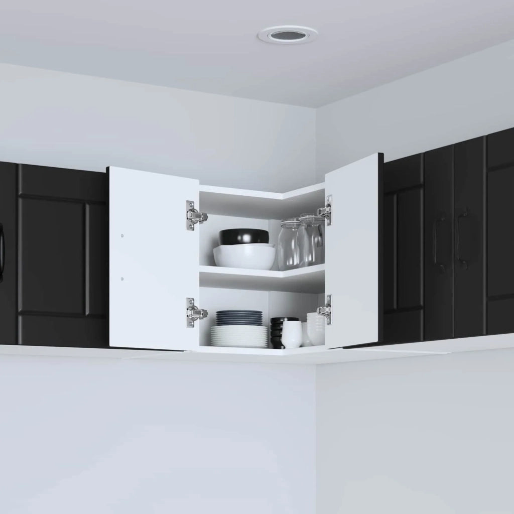 Pensile da cucina | Mobile angolare per parete LUCCA Nero 57 x 57 x 40 cm