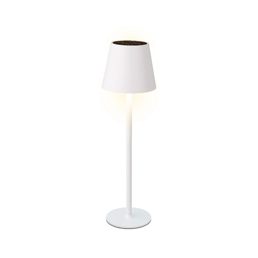 LAMPADA SOLARE DA TAVOLO D.11XH37CM BIANCO.