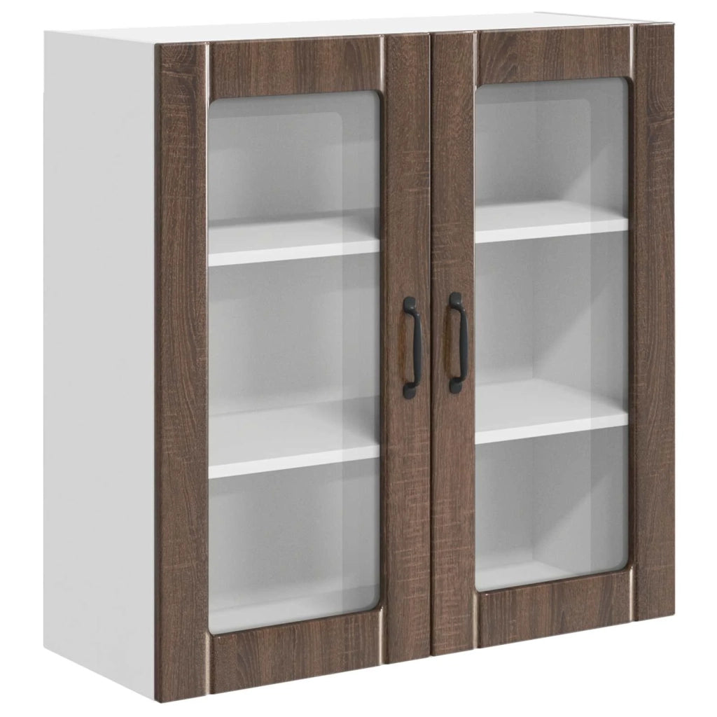 Mobile in vetro da parete LUCCA Rovere Marrone 80 x 31 x 80 cm 885072