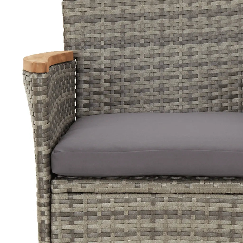 Set da Pranzo da Giardino 5 pz con Cuscini in Polyrattan Grigio 3187382