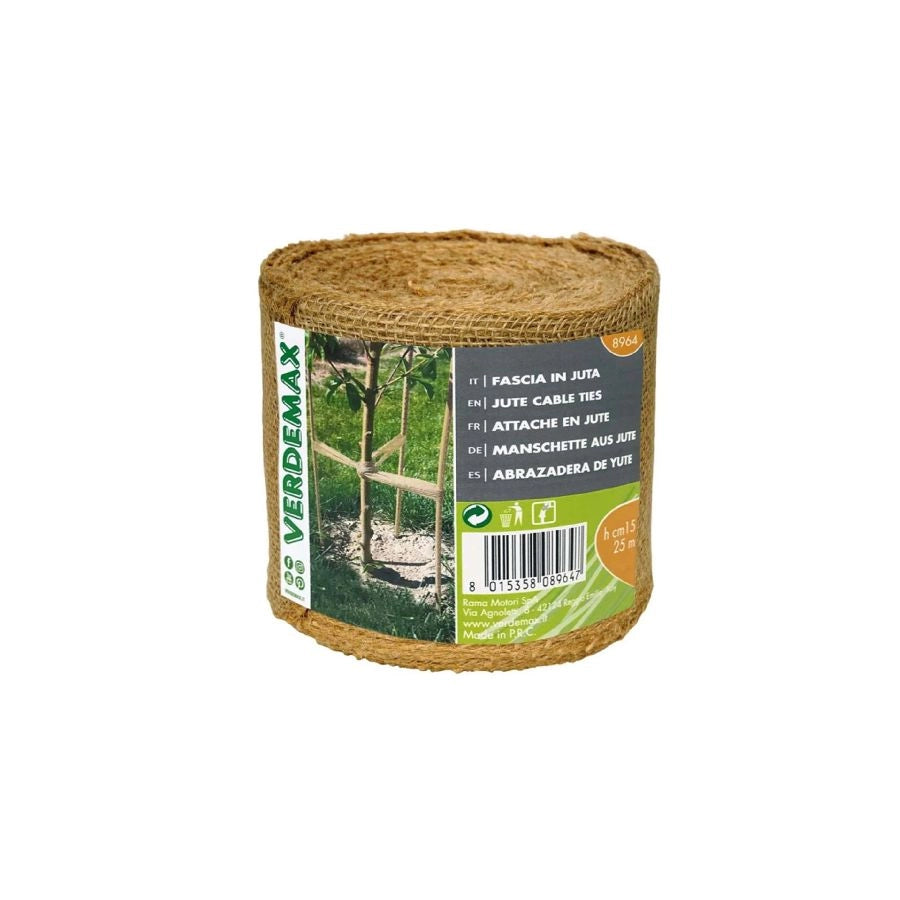 FASCIA IN JUTA 25MT X 15H CM MATERIALE NATURALE MORBIDO E RESISTENTE DI VERDEMAX