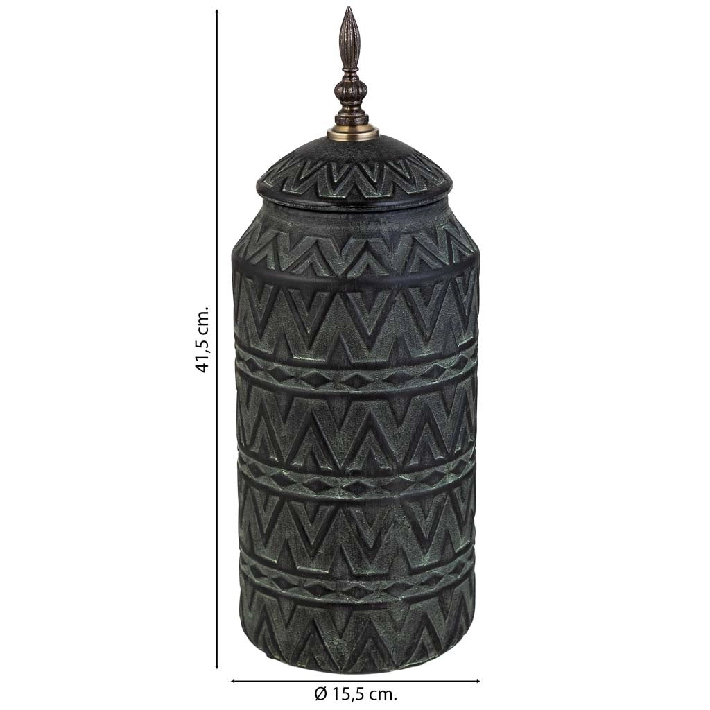 Vaso in ceramica nera, D15,5x41,5h cm