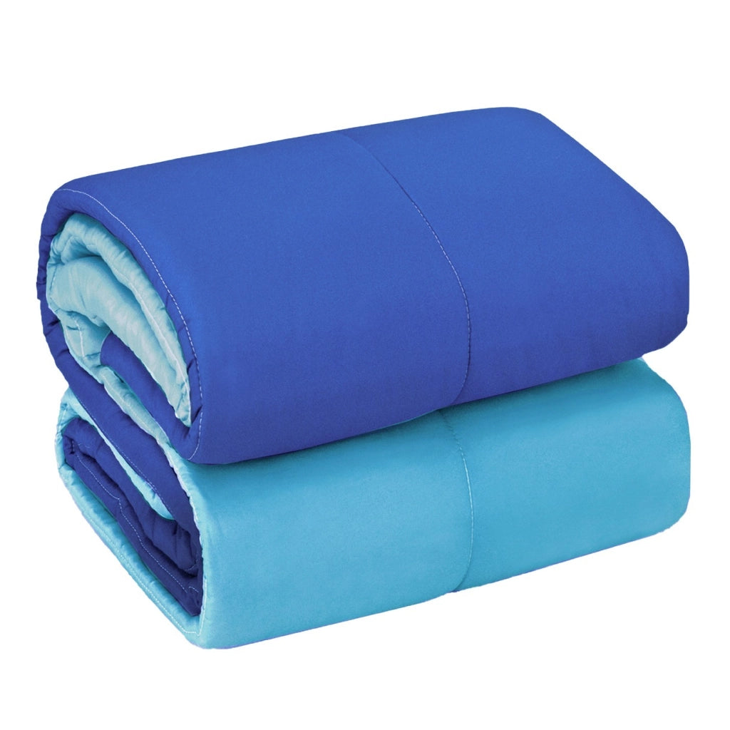 Trapunta Piumone Invernale Double Face 250gr Coperta Calda Letto 1 Pz e Mezza Made In Italy Blu