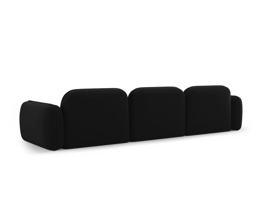 Cosmopolitan Design - Divano modulare "Sydney" 4 posti in velluto nero 