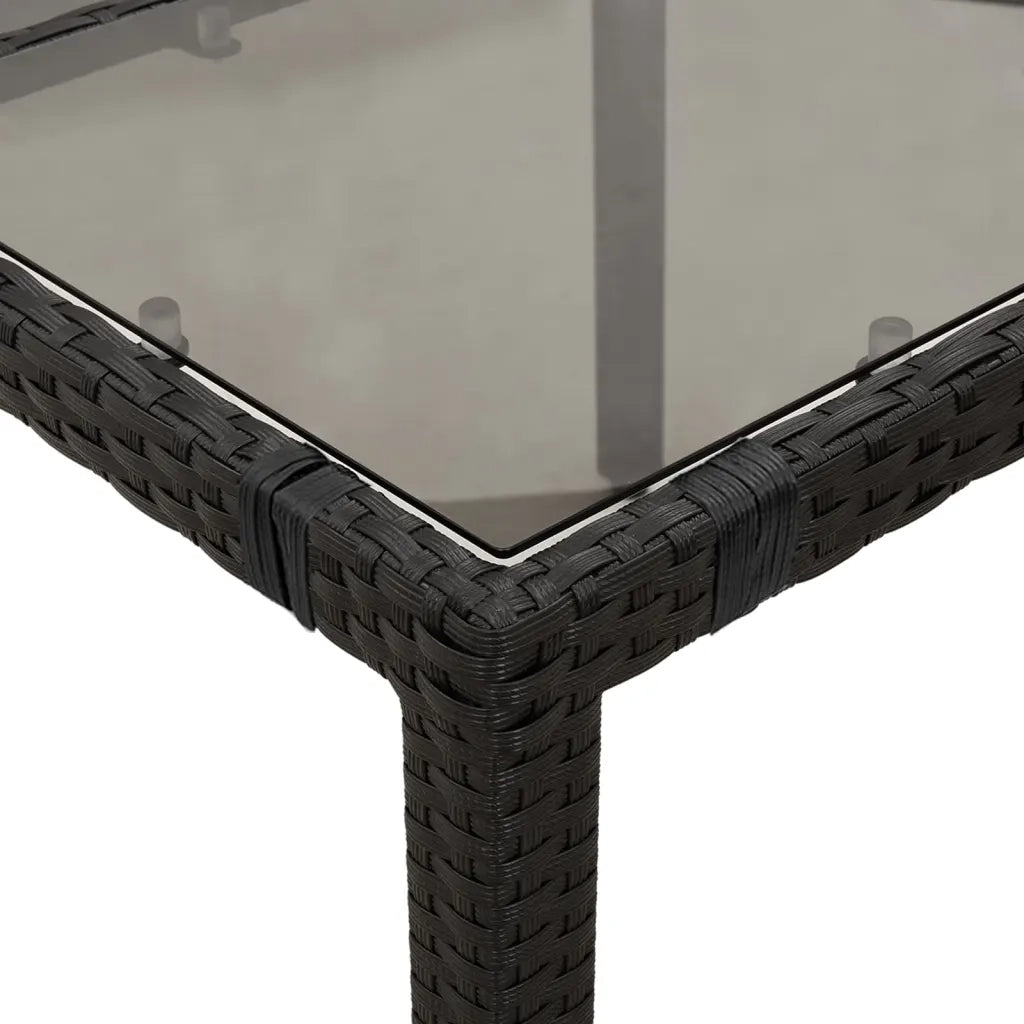 Set da Pranzo da Giardino 5 pz Nero con Cuscini in Polyrattan 3276693