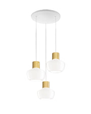Lampada a Sospensione LED Kino 36W 3900lm 3000K Dimmerabile a step, Struttura in Metallo e Vetro Borosilicato, Bianco - Kino