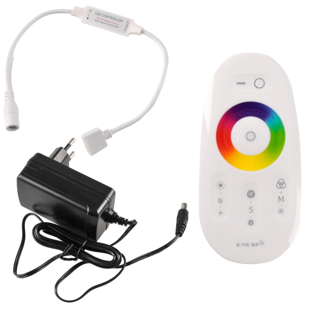 Kit striscia LED 5m 24V RGB+4000K IP65 Polux telecomando RF