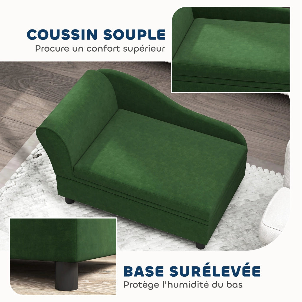 Divano per cani e gatti con cassetto ¨C Minimal ¨C verde 76x45x43 cm