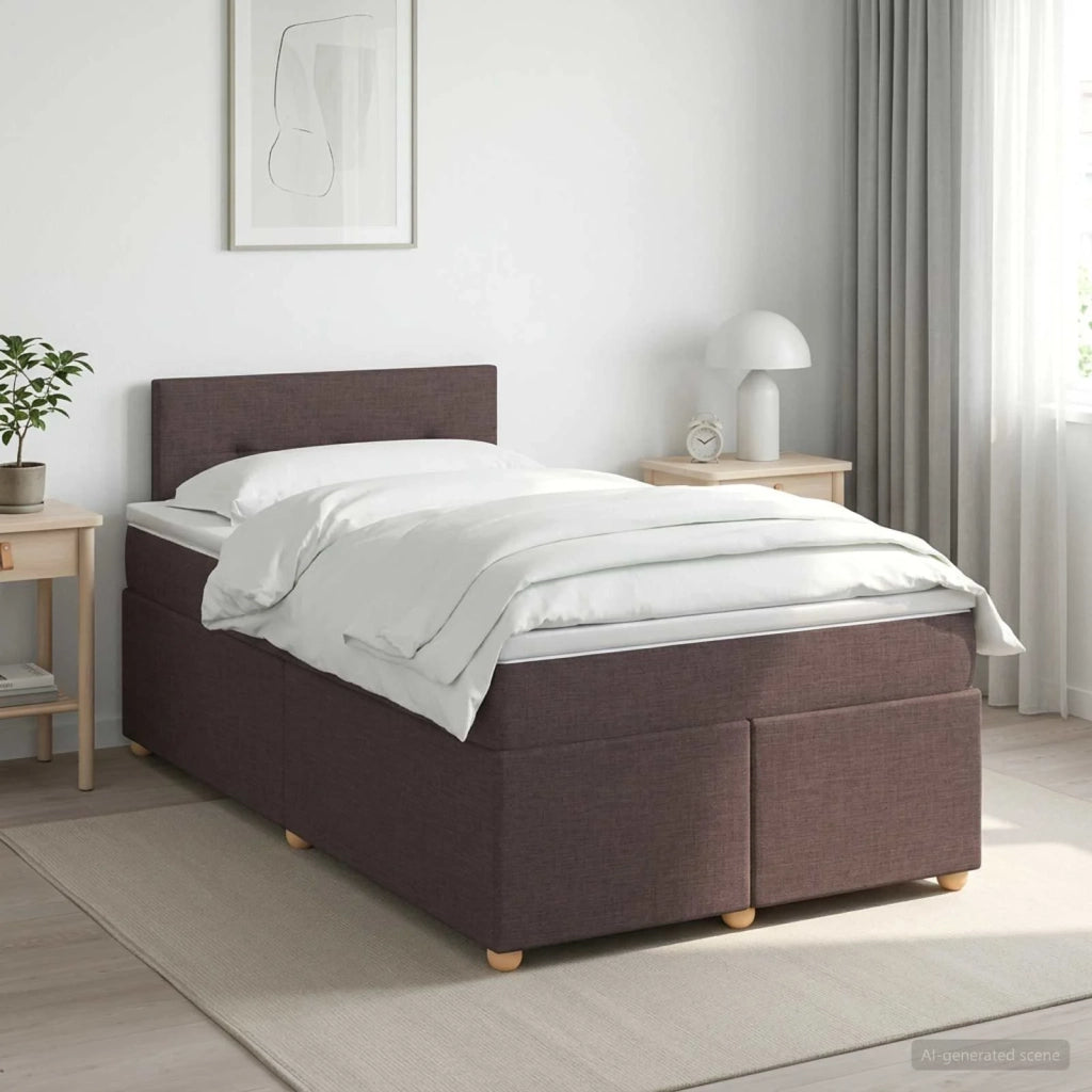 Letto box spring con materasso Marrone Scuro 120 x 190 cm 3450912