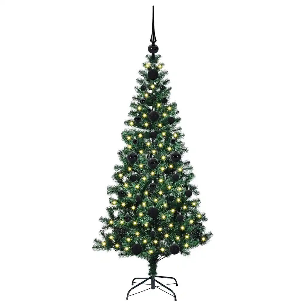 Albero di Natale artificiale con luci integrate Verde 120 cm 3396737