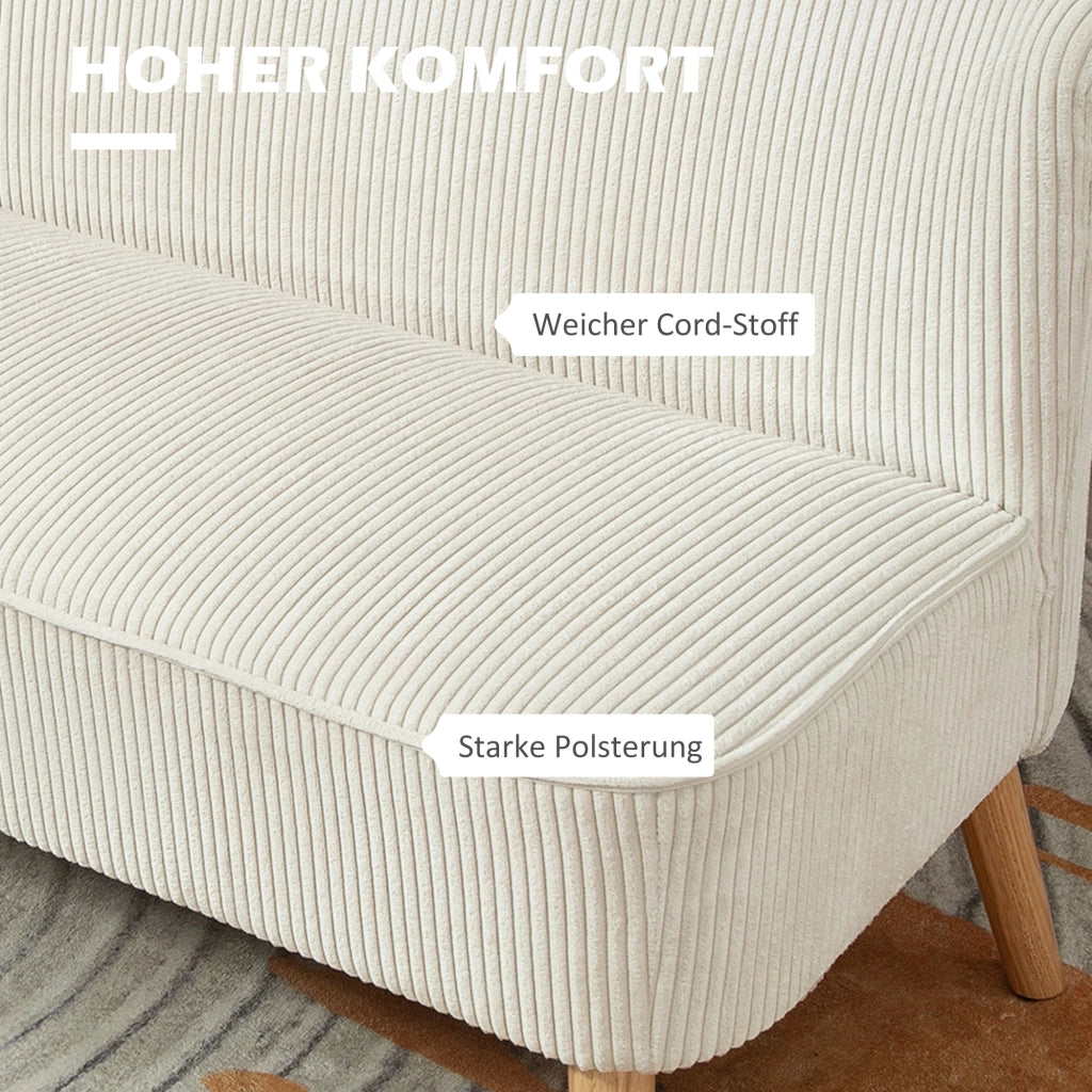 Divanetto 2 Posti ¨C Minimal ¨C Cremewei? Tessuto 117x56.5x77 cm