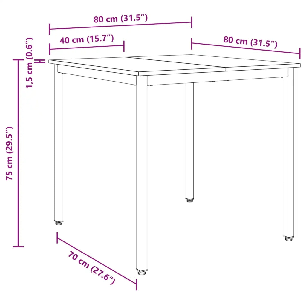 Tavoli da pranzo 80 x 80 x 75 cm Legno ingegnerizzato Quadrato 892627