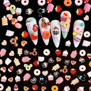Accessori per unghie - 100 pezzi Charms 3D Flatback Hars Suiker con tema gelato e dolci