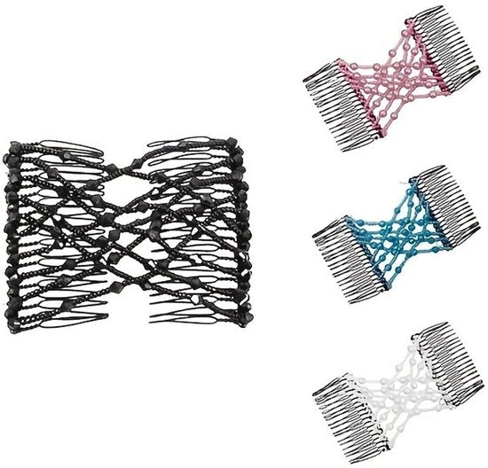 Accessori capelli elastici con doppia spazzola con perle cristalline per capelli femminili e capelli di ragazza per capelli spessi e sottili - accessori capelli duraturi e soffici per capelli