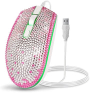 Mouse USB con diamanti con design a diamanti e luci decorative