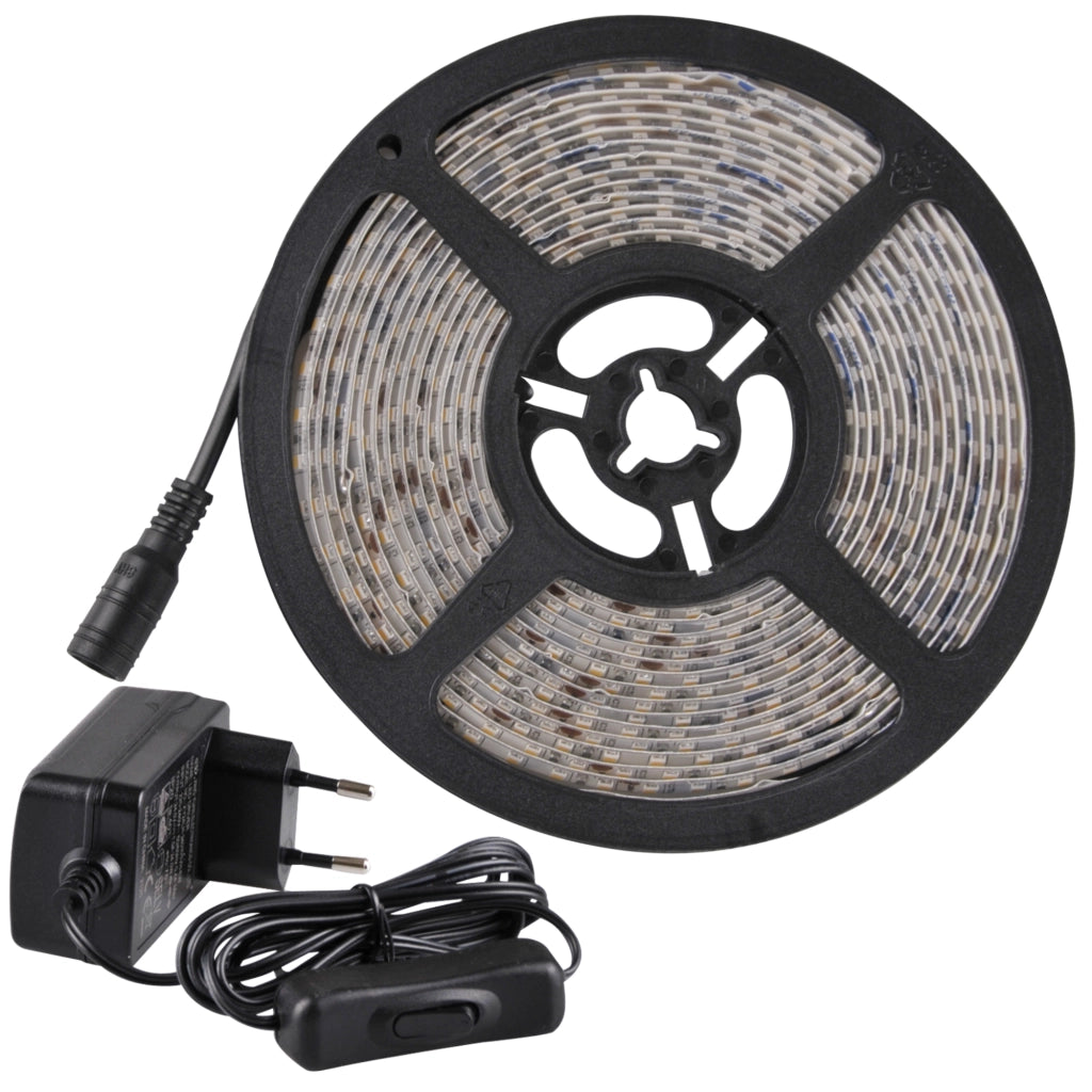 Kit striscia LED 24V 5m IP65 2700K con switch Polux